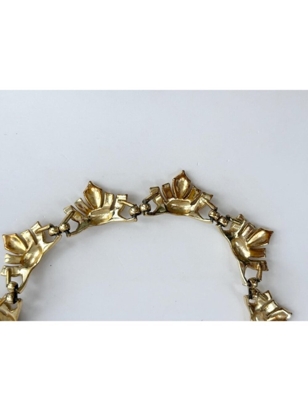Coro Signed Gold Toned Designer Chainlink Abstract Vintage 80's Bracelet - 18" - Picture 12 of 16